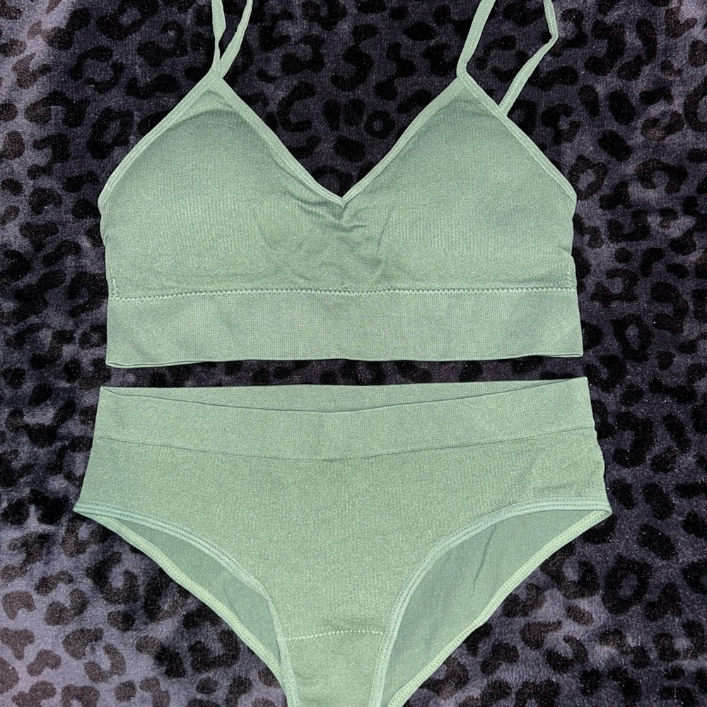 Bralette/panty set - sage